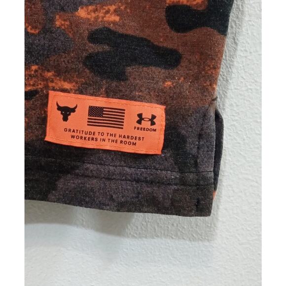Under Armour Men’s T-Shirt Project Rock Veterans Day Orange Camo Size 4XL - Picture 9 of 13